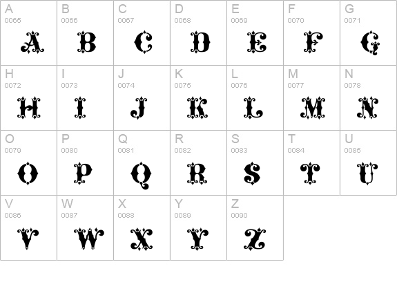 Maverick's Luck uppercase A-Z preview