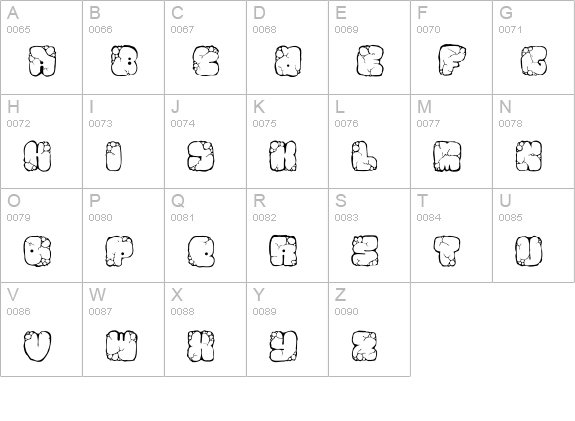 MAWNS rock uppercase A-Z preview