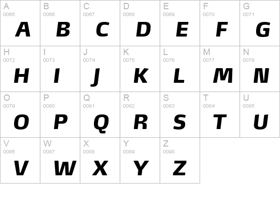 Max-BlackItalicSC uppercase A-Z preview