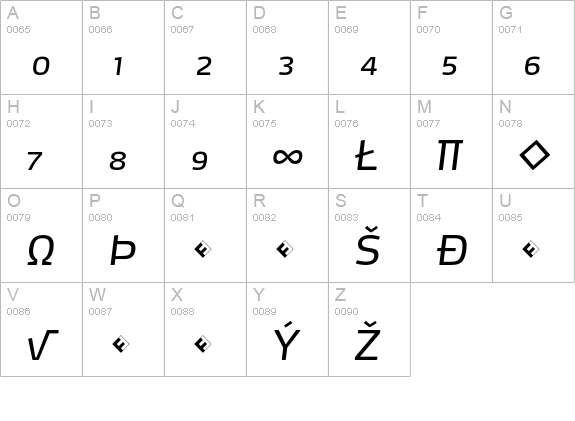 Max-RegularItalicExpert uppercase A-Z preview