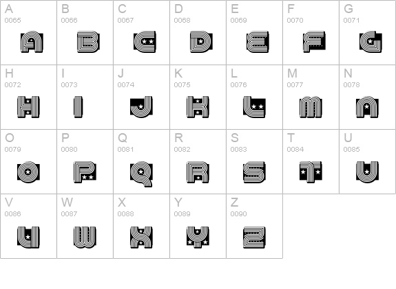 MaxiGroove uppercase A-Z preview
