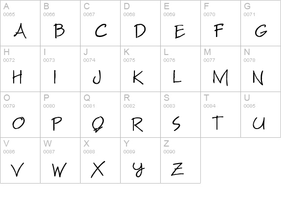 Maxine Script uppercase A-Z preview