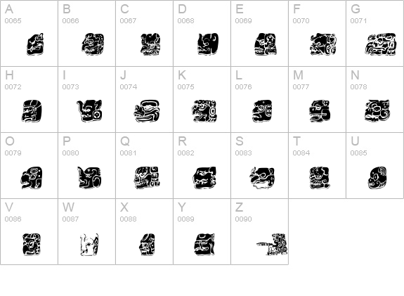 MayaSigns uppercase A-Z preview