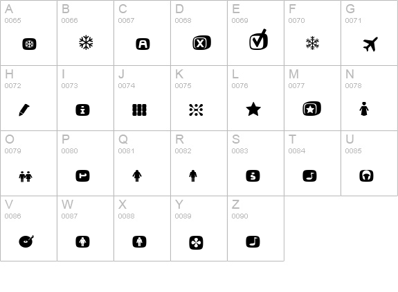 Mayo-DingbatsTwo uppercase A-Z preview