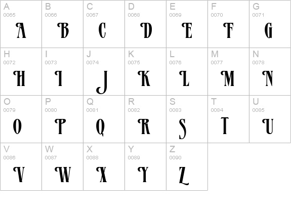 MazamaRegular uppercase A-Z preview