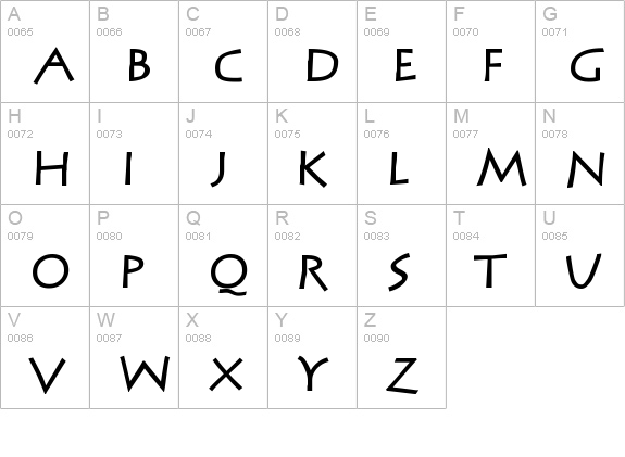 MCapitals uppercase A-Z preview