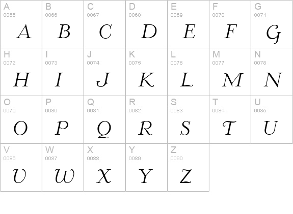McKenna Handletter NF Roman Italic uppercase A-Z preview