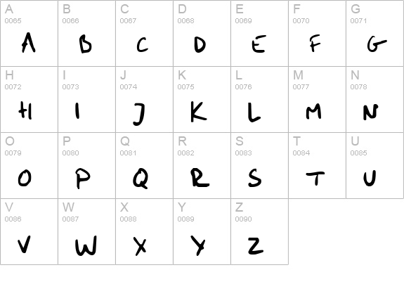 me handwritin Bold uppercase A-Z preview