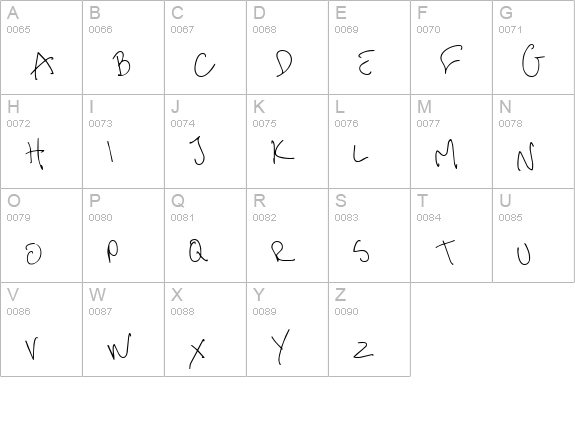 me handwritin Thin uppercase A-Z preview