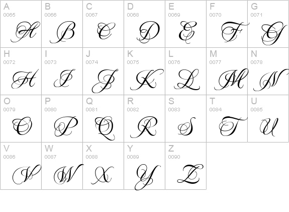 MeaCulpa  uppercase A-Z preview