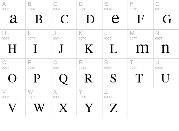 MEAN 26 Serif uppercase A-Z preview