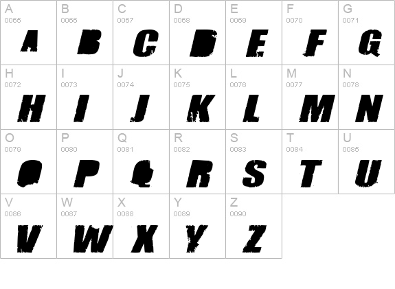Meanies Thick uppercase A-Z preview