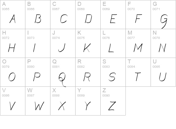 Mechanihan Ribbon Italic uppercase A-Z preview