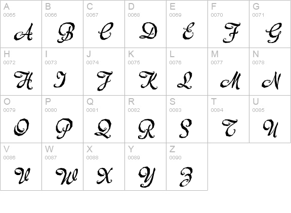 Mecheria uppercase A-Z preview