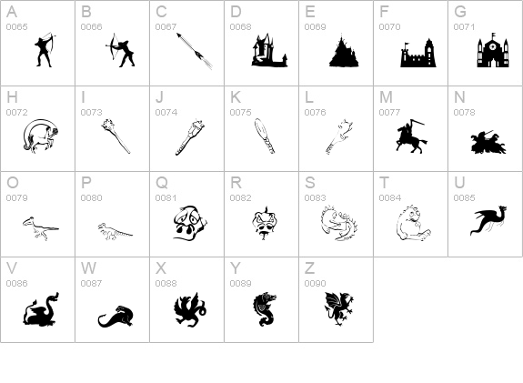 MediaevalBats uppercase A-Z preview