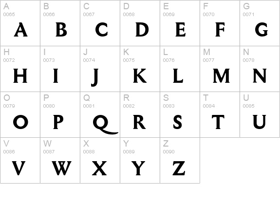 MediaevalSCOSF-Bold uppercase A-Z preview