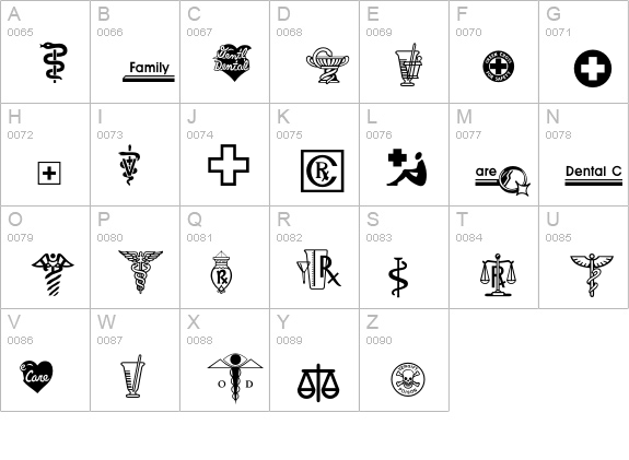 MedicalPharmaceuticalP01 uppercase A-Z preview
