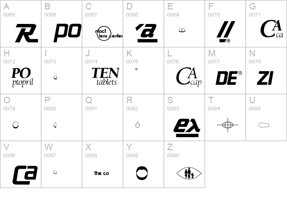 MedicalPharmaceuticalP02 uppercase A-Z preview