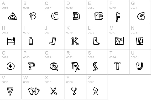 Medicals uppercase A-Z preview