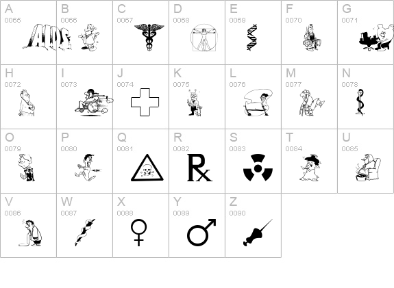 Medicobats uppercase A-Z preview