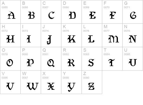 MedievalGunslinger uppercase A-Z preview