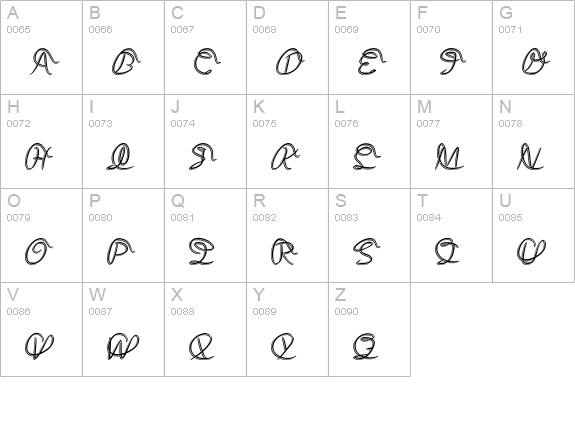 Medley_Script uppercase A-Z preview