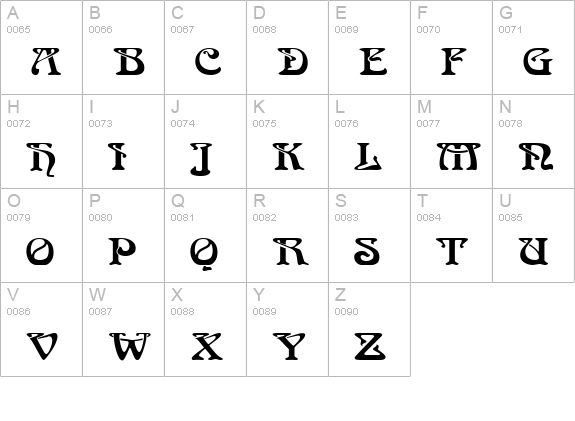 Medusa Regular uppercase A-Z preview