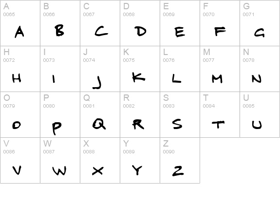 Megalomaniax KG uppercase A-Z preview