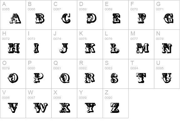Melancholie4 uppercase A-Z preview