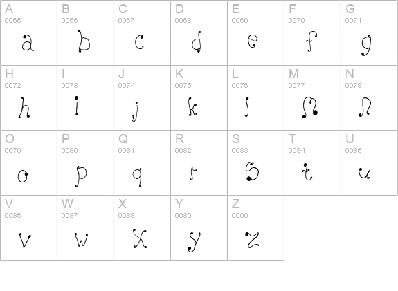 Melanie (Girly) uppercase A-Z preview