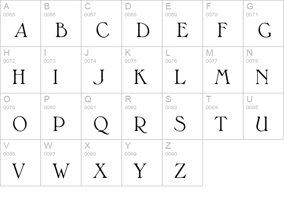 Melborne-Light uppercase A-Z preview