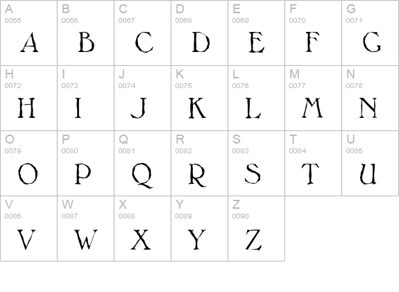 MelbourneAntique-Light-Regular uppercase A-Z preview