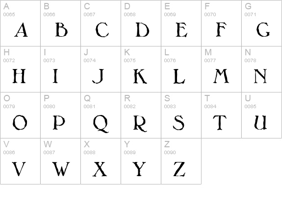 MelbourneAntique-Regular uppercase A-Z preview