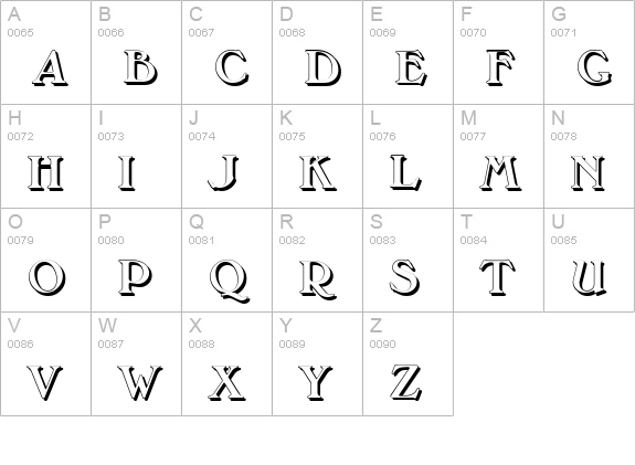 MelbourneShadow-Bold uppercase A-Z preview