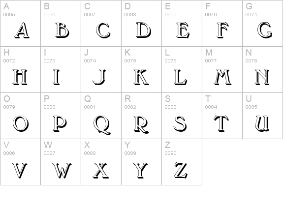 MelbourneShadow-Regular uppercase A-Z preview