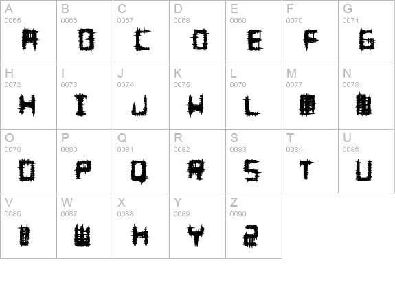 Melee Regular uppercase A-Z preview