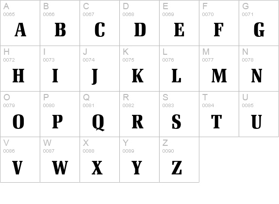 Melior* Condensed Bold  uppercase A-Z preview