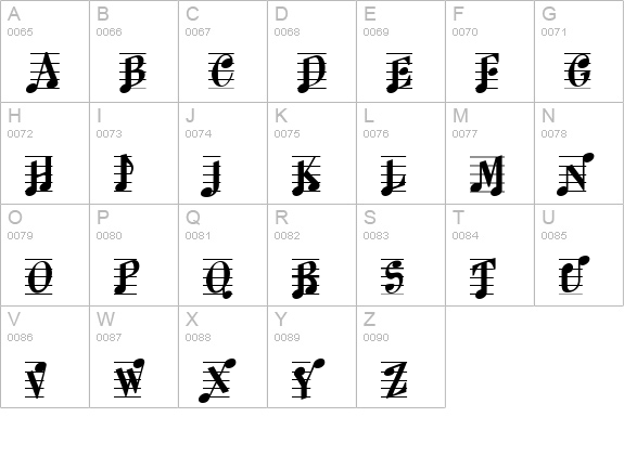 Melody Maker uppercase A-Z preview