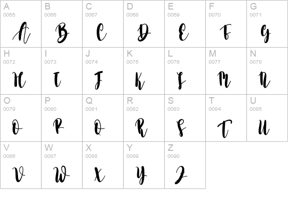 Melonita uppercase A-Z preview