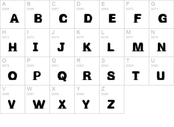 Melted_Crystal uppercase A-Z preview