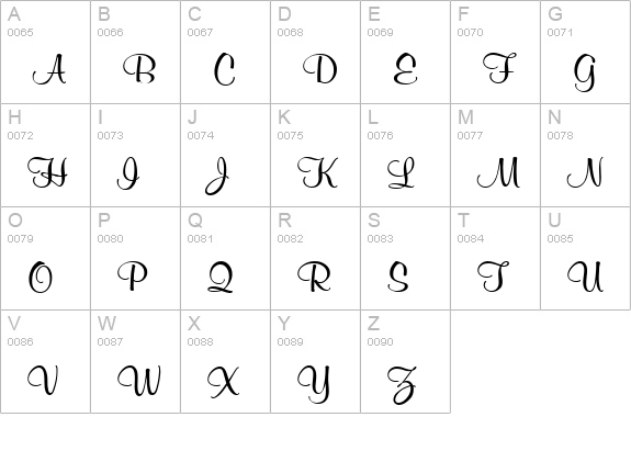 Memento uppercase A-Z preview