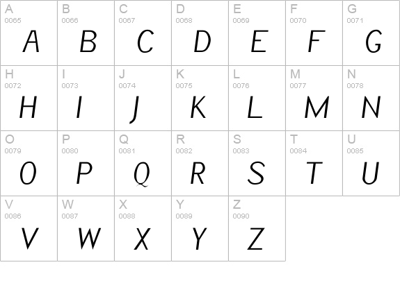 Memo uppercase A-Z preview