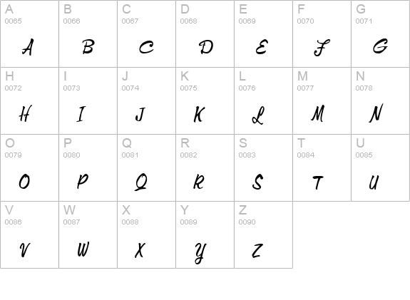 Memo Italic uppercase A-Z preview