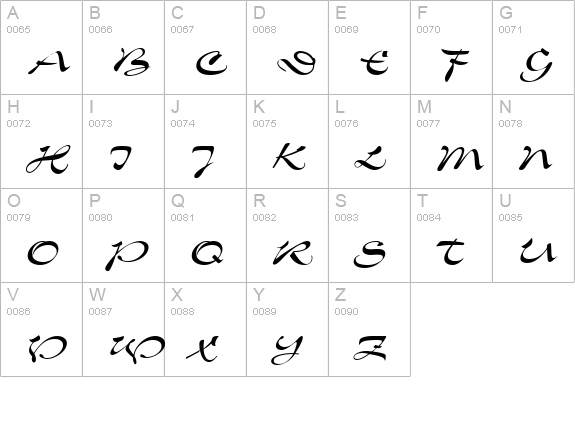 Memo Script SSi uppercase A-Z preview