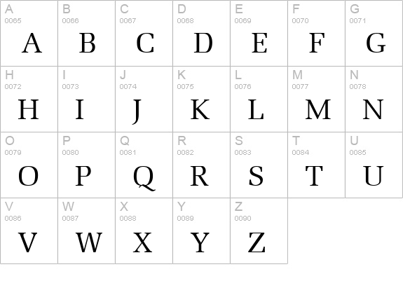 Memoir Regular uppercase A-Z preview