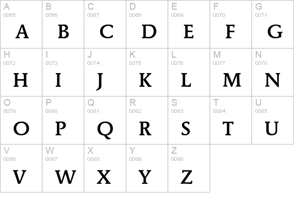 MendozaEF-MediumSC uppercase A-Z preview