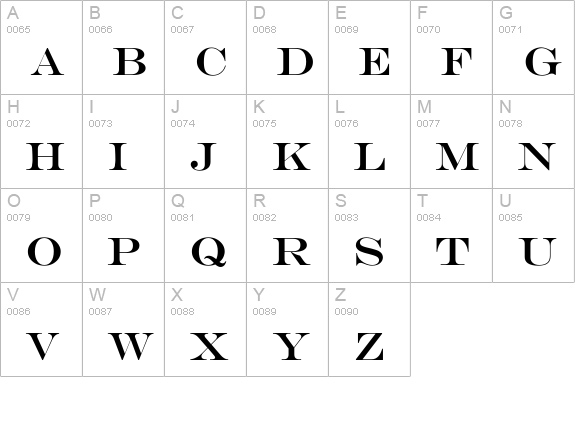 MEngravers-SizeOne uppercase A-Z preview