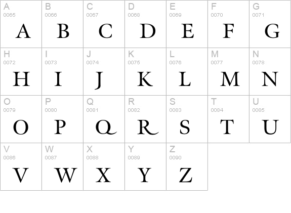 Meno-Roman uppercase A-Z preview