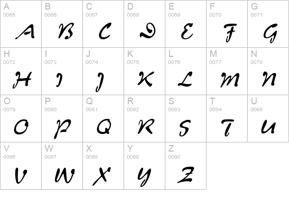 Menthol Italic uppercase A-Z preview