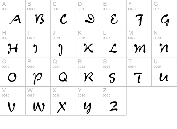 Menthol Regular uppercase A-Z preview